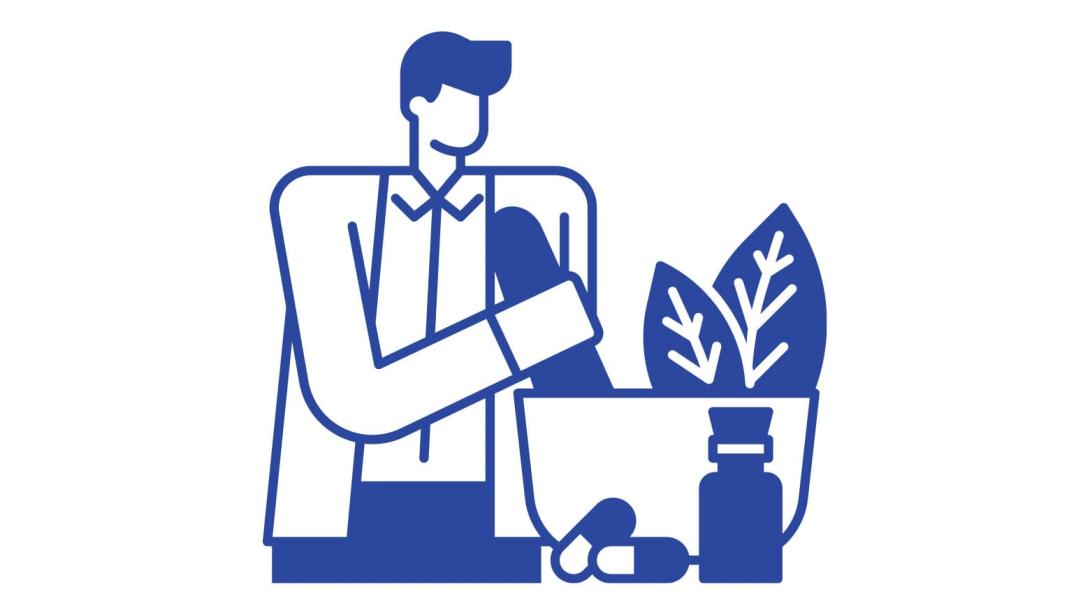 Icon of man crushing herbs